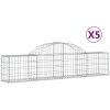 Gabion bågformad 5 st galvaniserat järn vidaXL 200 x 30 x 40/60 cm – miniatyr 2