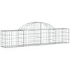 Gabion bågformad 5 st galvaniserat järn vidaXL 200 x 30 x 40/60 cm – miniatyr 3