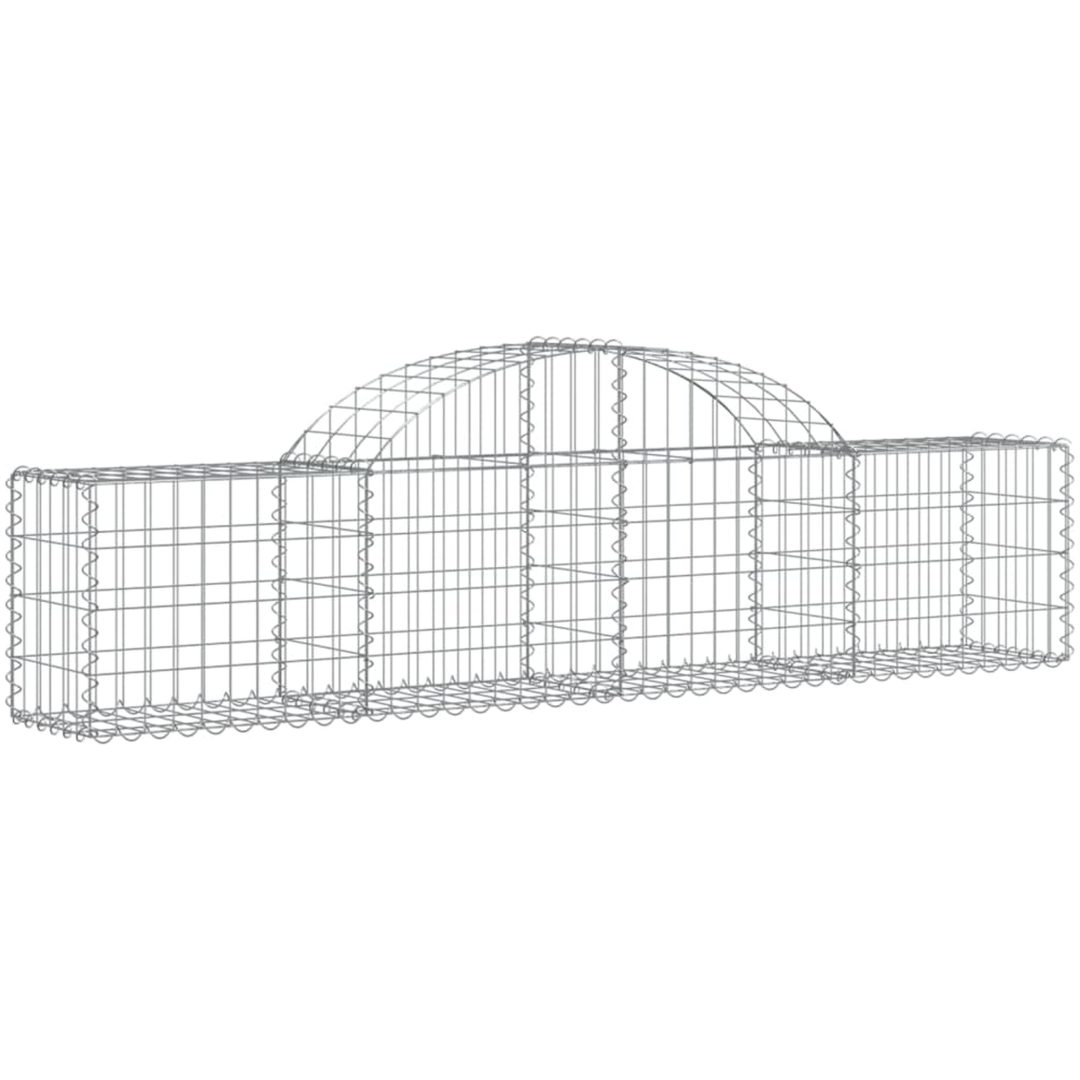 Gabion bågformad 5 st galvaniserat järn vidaXL 200 x 30 x 40/60 cm – bild 3