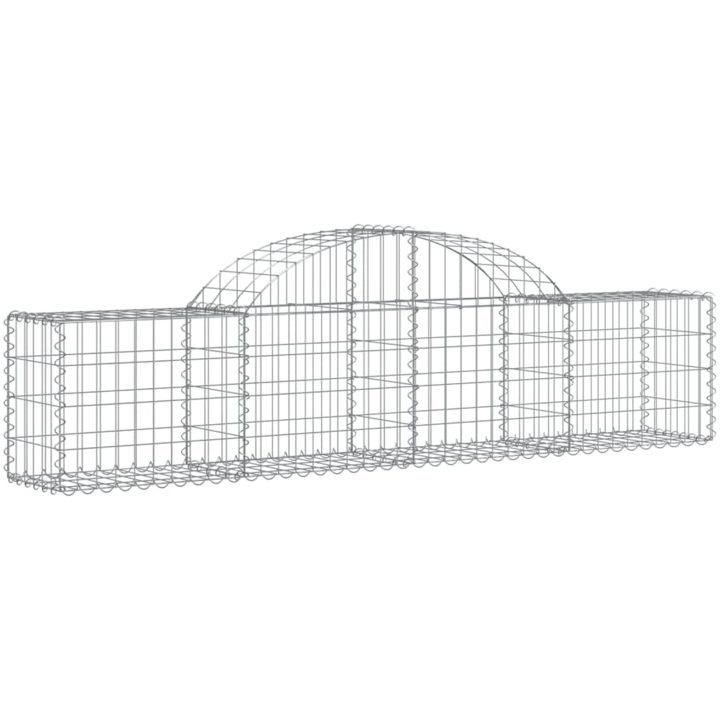 Gabion bågformad 5 st galvaniserat järn vidaXL 200 x 30 x 40/60 cm – bild 3