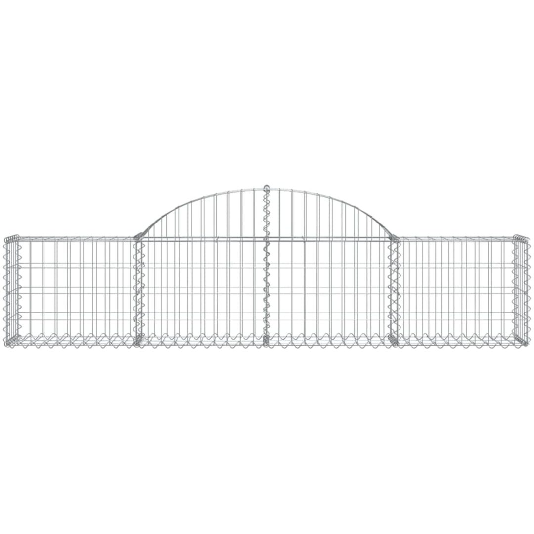 Gabion bågformad 5 st galvaniserat järn vidaXL 200 x 30 x 40/60 cm – bild 4