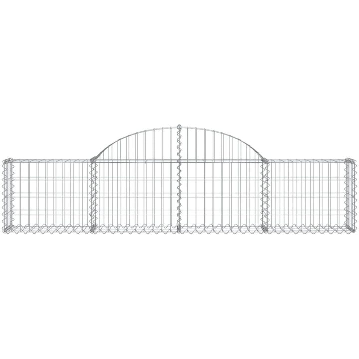 Gabion bågformad 5 st galvaniserat järn vidaXL 200 x 30 x 40/60 cm – bild 4