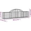 Gabion bågformad 5 st galvaniserat järn vidaXL 200 x 30 x 40/60 cm – miniatyr 6