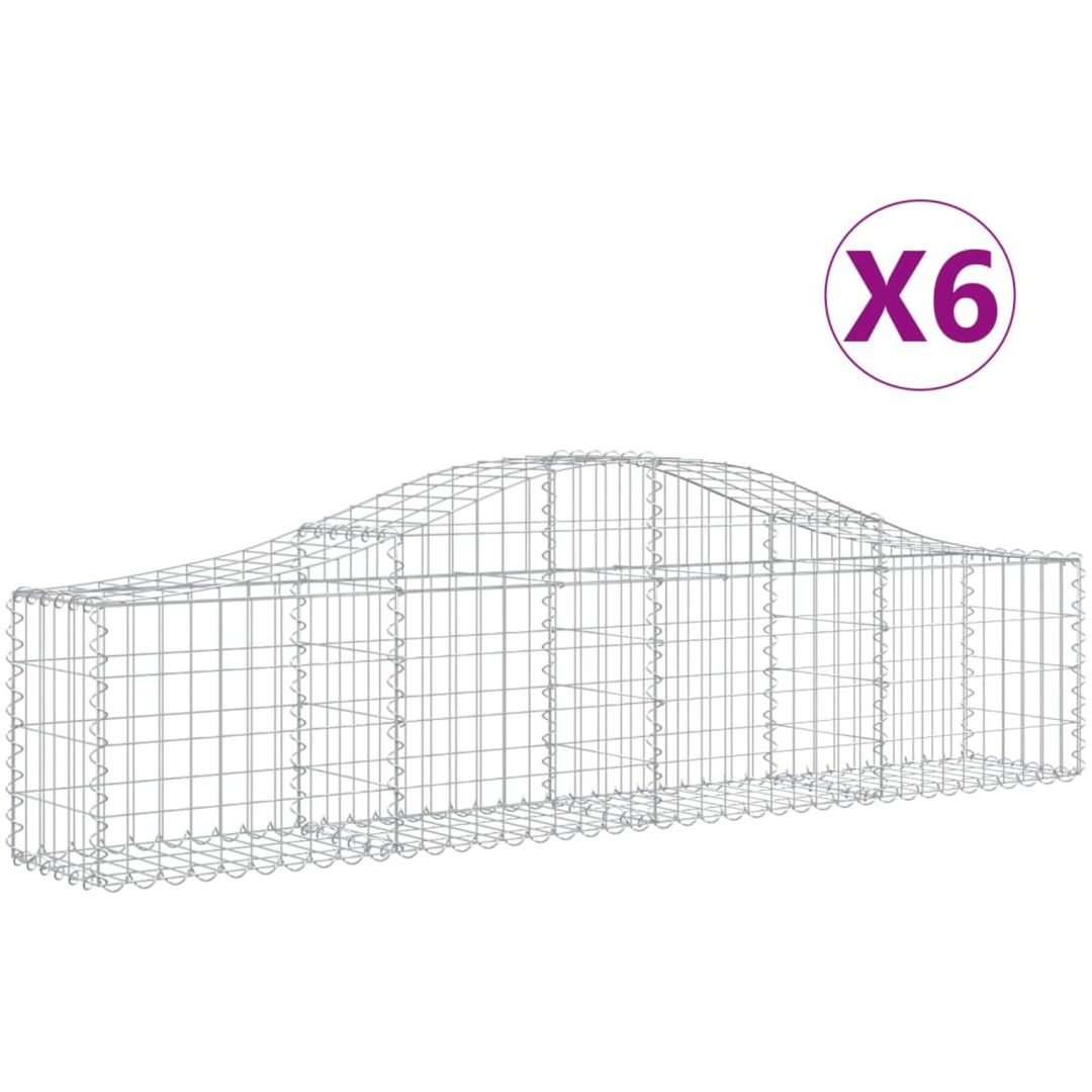 Gabion bågformad 6 st galvaniserat järn vidaXL 200 x 30 x 40/60 cm – bild 2