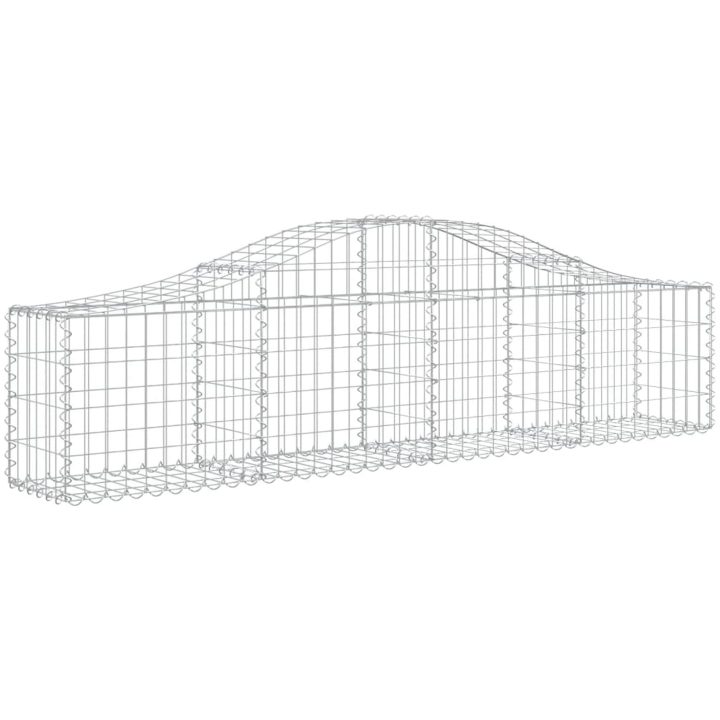 Gabion bågformad 6 st galvaniserat järn vidaXL 200 x 30 x 40/60 cm – bild 3