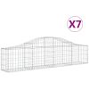 Gabion bågformad 7 st galvaniserat järn vidaXL 200 x 30 x 40/60 cm – miniatyr 2