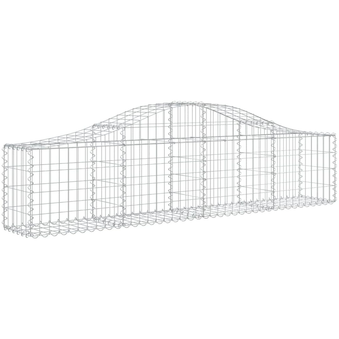 Gabion bågformad 7 st galvaniserat järn vidaXL 200 x 30 x 40/60 cm – bild 3