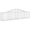 Gabion bågformad 8 st galvaniserat järn vidaXL 200 x 30 x 40/60 cm – miniatyr 3