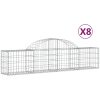 Gabion bågformad 8 st galvaniserat järn vidaXL 200 x 30 x 40/60 cm – miniatyr 2