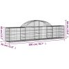 Gabion bågformad 8 st galvaniserat järn vidaXL 200 x 30 x 40/60 cm – miniatyr 6