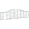 Gabion bågformad 9 st galvaniserat järn vidaXL 200 x 30 x 40/60 cm – miniatyr 3