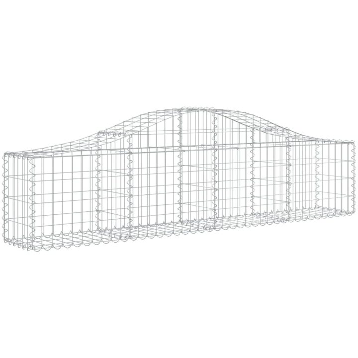 Gabion bågformad 9 st galvaniserat järn vidaXL 200 x 30 x 40/60 cm – bild 3
