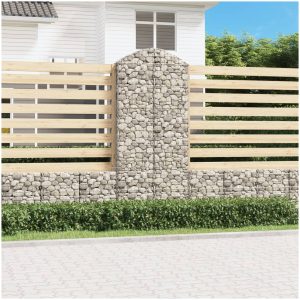 Gabion bågformad galvaniserat järn vidaXL