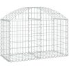 Gabion bågformad galvaniserat järn vidaXL 100 x 50 x 60/80 cm – miniatyr 2