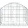 Gabion bågformad galvaniserat järn vidaXL 100 x 50 x 60/80 cm – miniatyr 3
