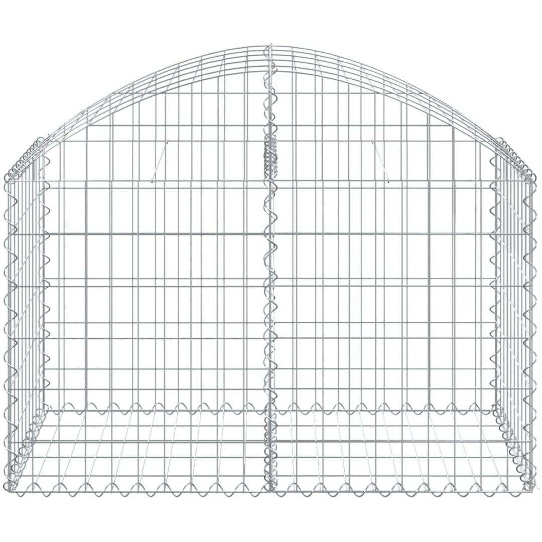 Gabion bågformad galvaniserat järn vidaXL 100 x 50 x 60/80 cm – bild 3