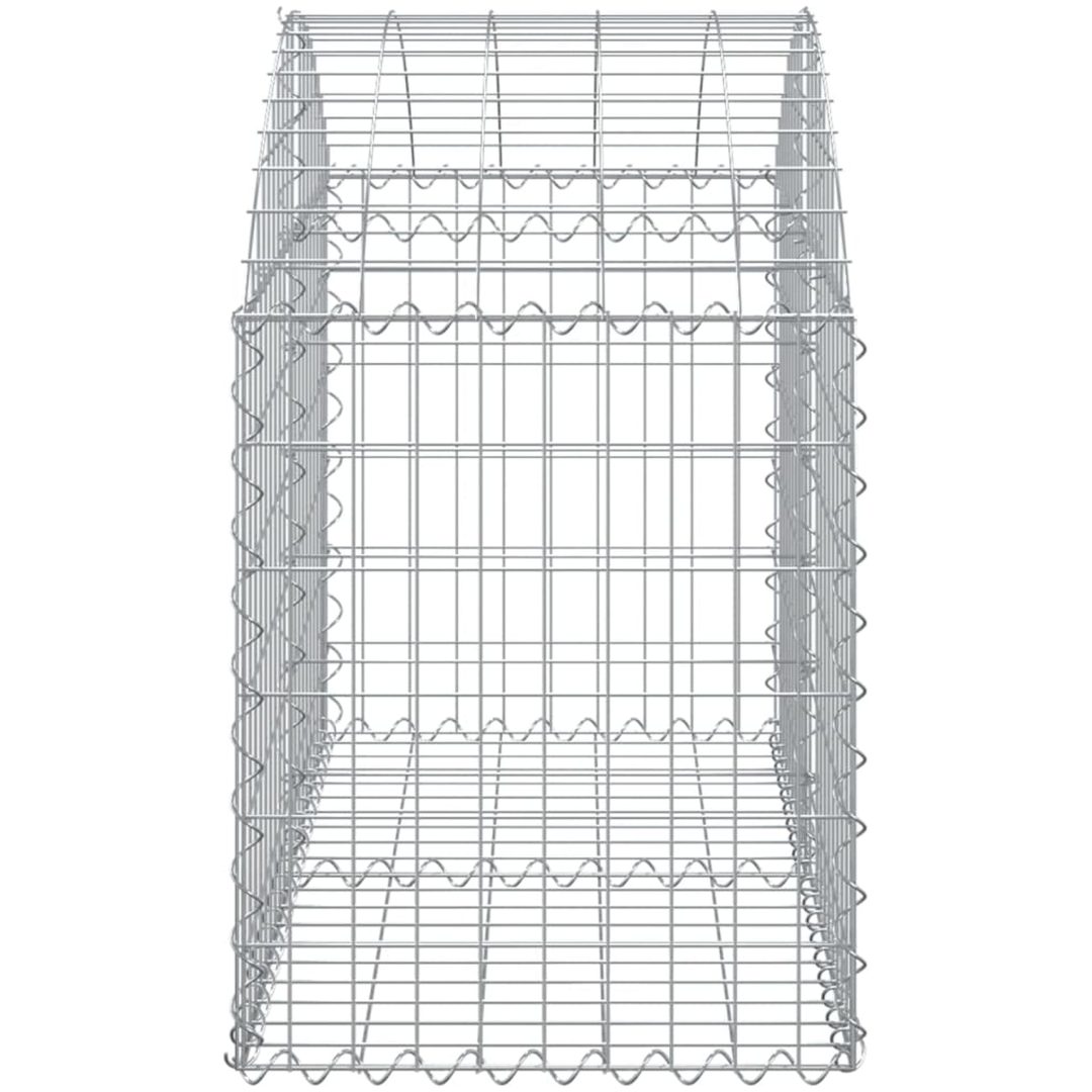 Gabion bågformad galvaniserat järn vidaXL 100 x 50 x 60/80 cm – bild 4