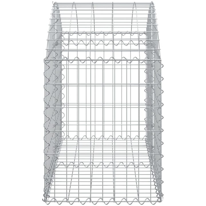 Gabion bågformad galvaniserat järn vidaXL 100 x 50 x 60/80 cm – bild 4