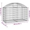 Gabion bågformad galvaniserat järn vidaXL 100 x 50 x 60/80 cm – miniatyr 5