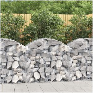Gabion bågformad galvaniserat järn vidaXL