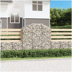 Gabion bågformad galvaniserat järn vidaXL