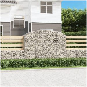 Gabion bågformad galvaniserat järn vidaXL