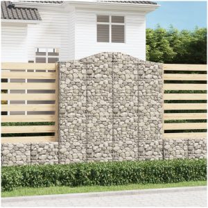 Gabion bågformad galvaniserat järn vidaXL