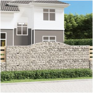 Gabion bågformad galvaniserat järn vidaXL