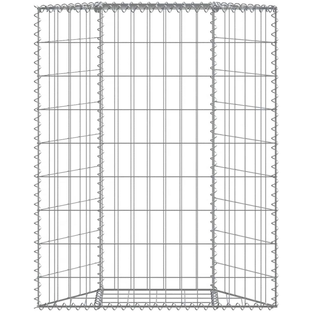 Gabion trapets upphöjd galvaniserat stål vidaXL 80 x 20 x 100 cm – bild 6