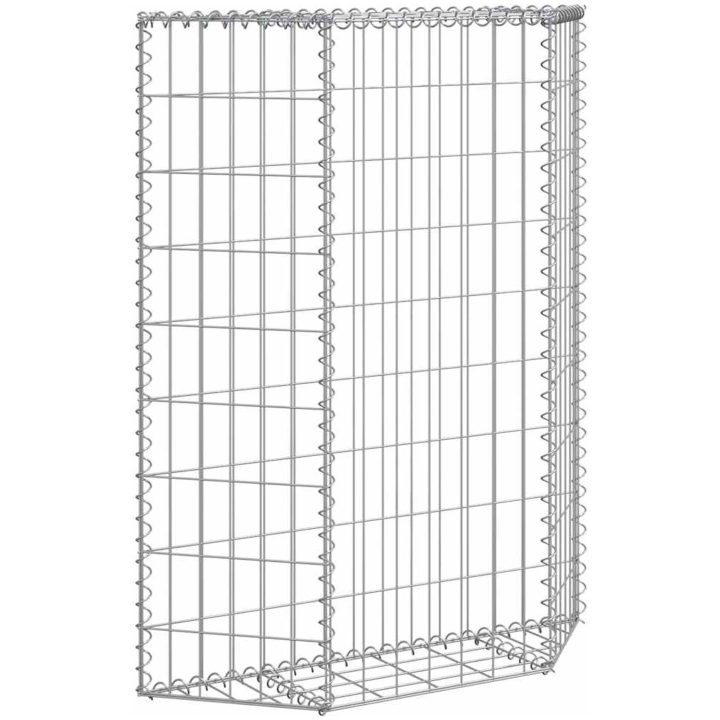 Gabion trapets upphöjd galvaniserat stål vidaXL 80 x 20 x 100 cm – bild 8