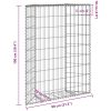 Gabion trapets upphöjd galvaniserat stål vidaXL 80 x 20 x 100 cm – miniatyr 10