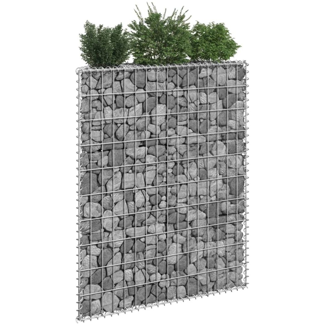 Gabion trapets upphöjd galvaniserat stål vidaXL 80 x 20 x 100 cm