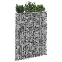 Gabion trapets upphöjd galvaniserat stål vidaXL