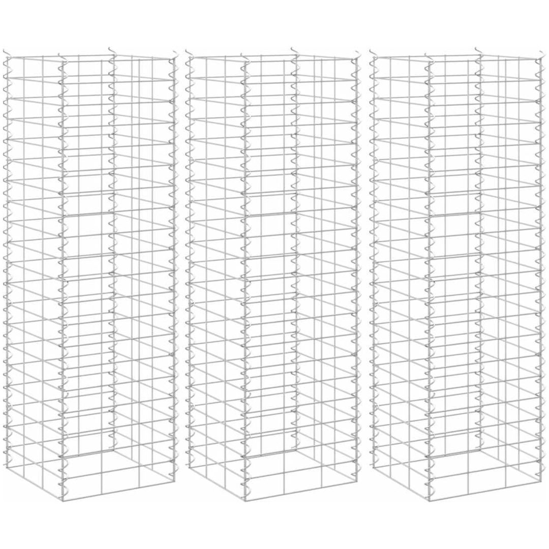 Gabioner 3 st 30x30x100 cm järn vidaXL 30 x 30 x 100 cm (3 st)