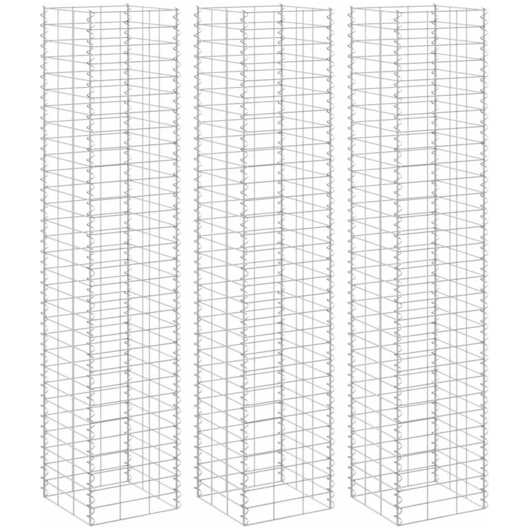 Gabioner 3 st 30x30x150 cm järn vidaXL 30 x 30 x 150 cm (3 st)