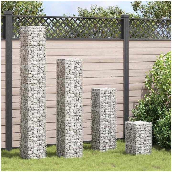 Gabioner 4 st 30x30x50/100/150/200 cm järn vidaXL 30 x 30 x 50/100/150/200 cm (4 st) – bild 2