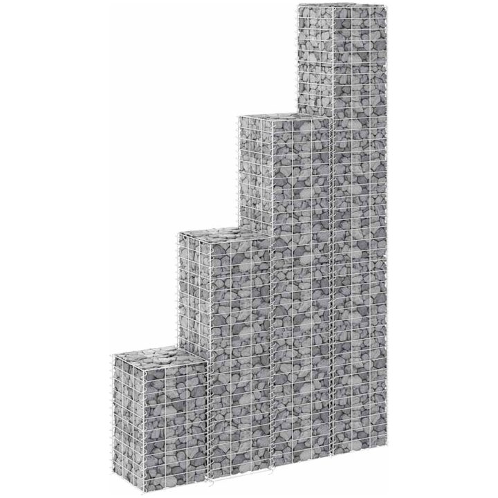Gabioner 4 st 30x30x50/100/150/200 cm järn vidaXL 30 x 30 x 50/100/150/200 cm (4 st) – bild 4