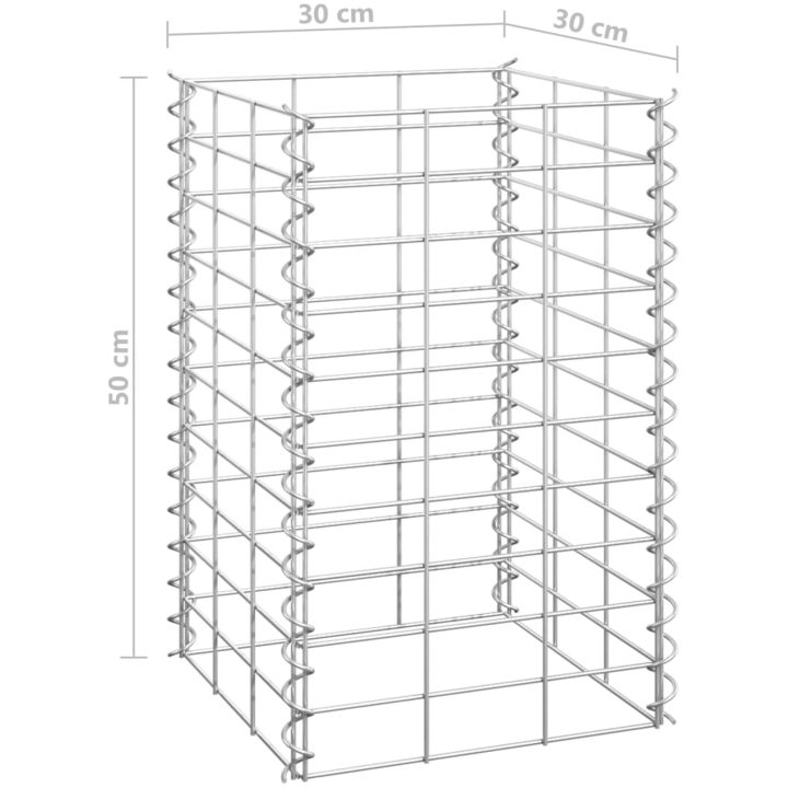 Gabioner 4 st 30x30x50/100/150/200 cm järn vidaXL 30 x 30 x 50/100/150/200 cm (4 st) – bild 5