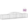 Gabioner bågformad 2 st galvaniserat järn vidaXL 300 x 50 x 40/60 cm – miniatyr 2