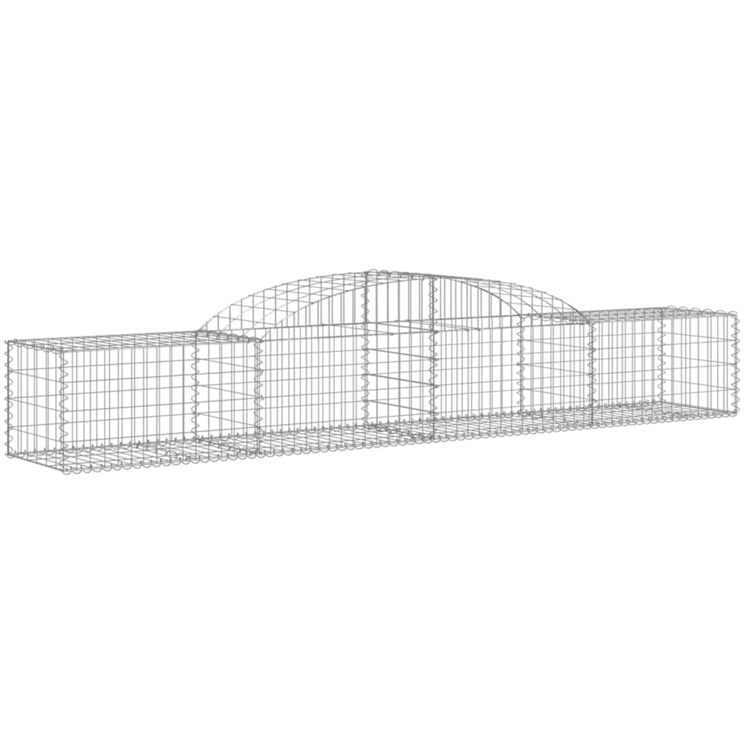 Gabioner bågformad 2 st galvaniserat järn vidaXL 300 x 50 x 40/60 cm – bild 3