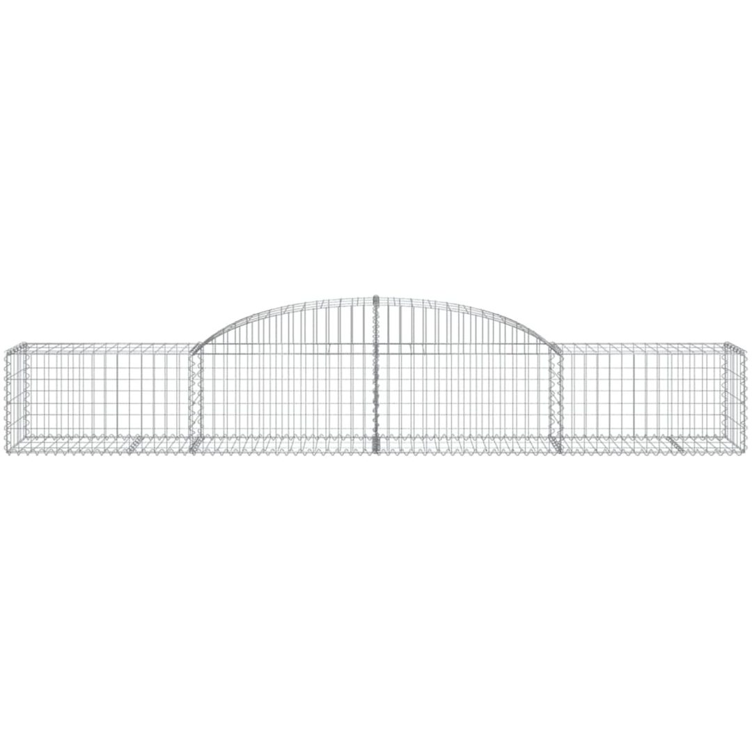 Gabioner bågformad 2 st galvaniserat järn vidaXL 300 x 50 x 40/60 cm – bild 4