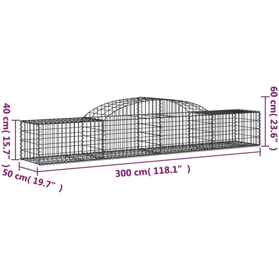Gabioner bågformad 2 st galvaniserat järn vidaXL 300 x 50 x 40/60 cm – bild 6