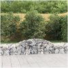 Gabioner bågformad 2 st galvaniserat järn vidaXL 300 x 50 x 40/60 cm – miniatyr 1