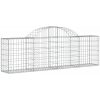 Gabioner bågformade 11 st galvaniserat järn vidaXL 200 x 30 x 60/80 cm – miniatyr 3