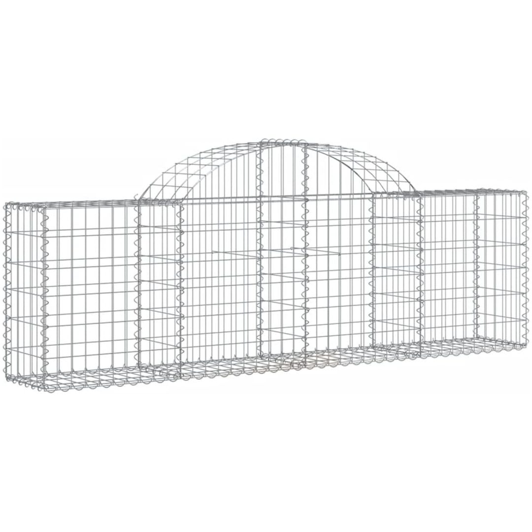 Gabioner bågformade 11 st galvaniserat järn vidaXL 200 x 30 x 60/80 cm – bild 3
