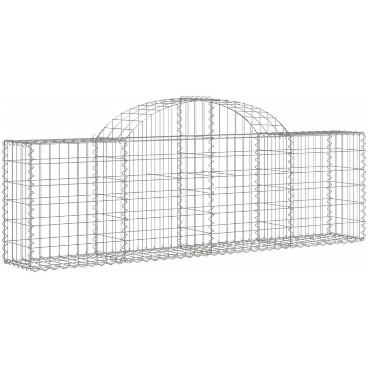 Gabioner bågformade 11 st galvaniserat järn vidaXL 200 x 30 x 60/80 cm – bild 3