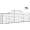 Gabioner bågformade 13 st galvaniserat järn vidaXL 200 x 30 x 60/80 cm – miniatyr 2