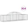 Gabioner bågformade 14 st galvaniserat järn vidaXL 200 x 50 x 40/60 cm – miniatyr 2