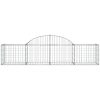 Gabioner bågformade 14 st galvaniserat järn vidaXL 200 x 50 x 40/60 cm – miniatyr 4