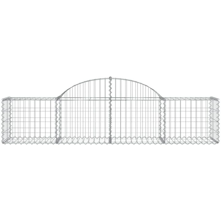 Gabioner bågformade 14 st galvaniserat järn vidaXL 200 x 50 x 40/60 cm – bild 4